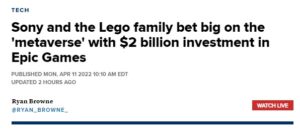 Read more about the article Sony e Lego fazem investimento de USD$2 Bi no Metaverso
